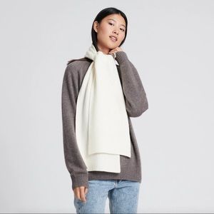 NAADAM White Ribbed Cashmere Scarf